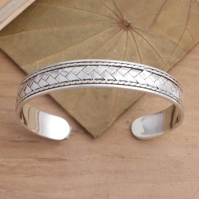Primary image for Basketweave Sterling Silver Cuff Bracelet Woven Dreams