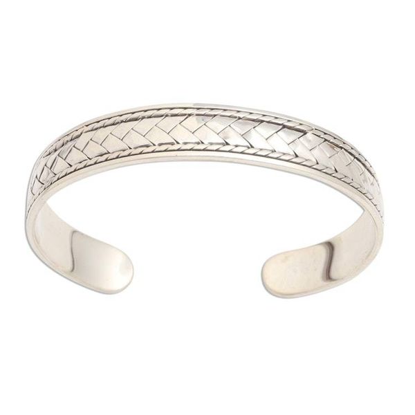 Alternate image for Basketweave Sterling Silver Cuff Bracelet Woven Dreams