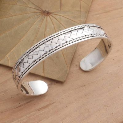 Alternate image for Basketweave Sterling Silver Cuff Bracelet Woven Dreams