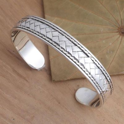 Alternate image for Basketweave Sterling Silver Cuff Bracelet Woven Dreams