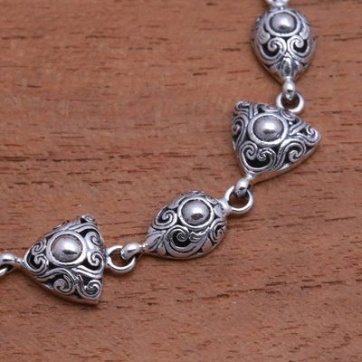 Alternate image for Swirl Pattern Sterling Silver Link Bracelet from Bali Elegance of Swirls