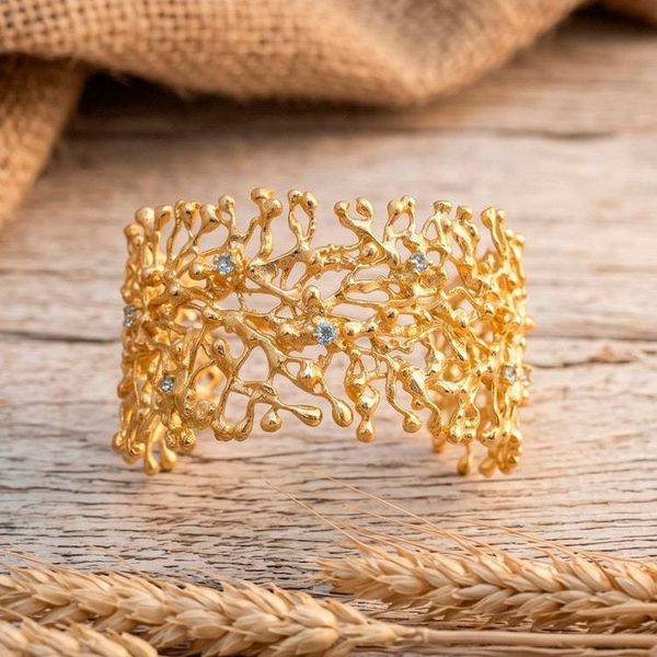 Alternate image for Birthstone 1-Carat Faceted Round Blue Topaz Cuff Bracelet Angelic Beginnings