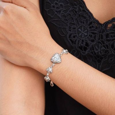 Alternate image for Triangular Blue Topaz Pendant Bracelet from Bali Triangle of Swirls