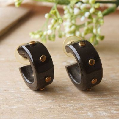 Alternate image for Horn half hoop earrings Harbor Night