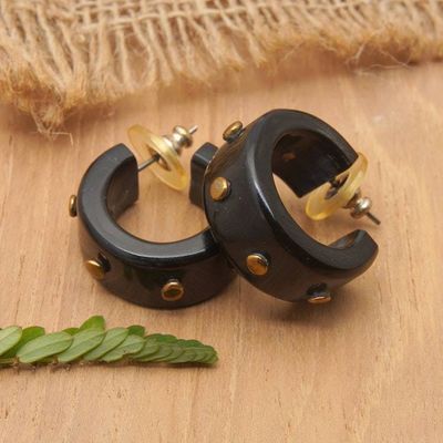 Alternate image for Horn half hoop earrings Harbor Night