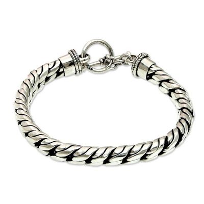 Alternate image for Sterling Silver Chain Bracelet Strength and Valor