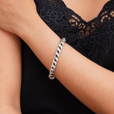 Alternate image for Sterling Silver Chain Bracelet Strength and Valor