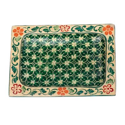 Alternate image for Fair Trade Clover-Themed Green Pule Wood Catchall from Java True Clover