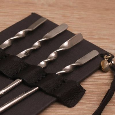 Alternate image for Stainless Steel Cocktail Picks from Indonesia Set of 4 Silver Skewer