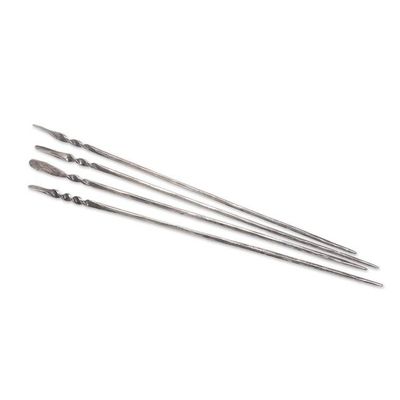 Alternate image for Stainless Steel Cocktail Picks from Indonesia Set of 4 Silver Skewer