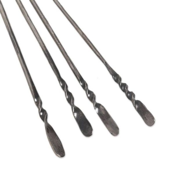 Alternate image for Stainless Steel Cocktail Picks from Indonesia Set of 4 Silver Skewer