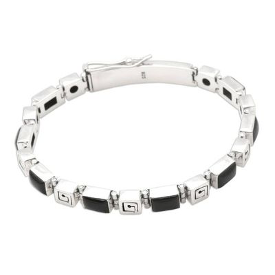 Alternate image for Onyx link bracelet Dark Labyrinth
