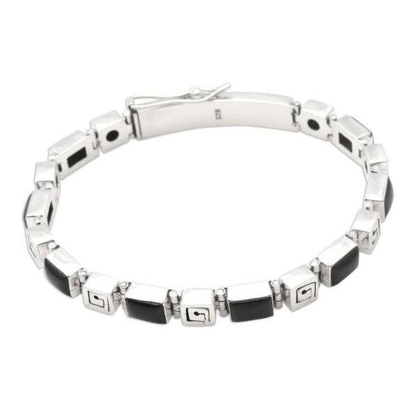 Alternate image for Onyx link bracelet Dark Labyrinth