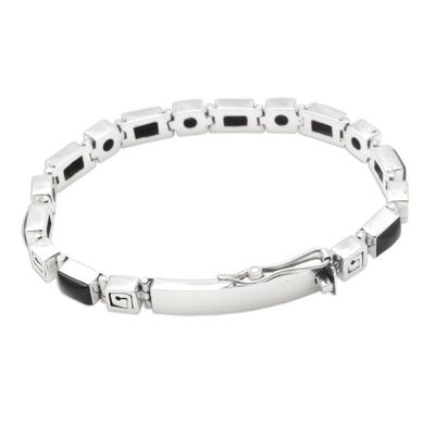 Alternate image for Onyx link bracelet Dark Labyrinth
