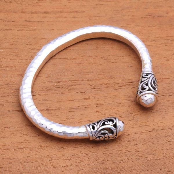 Alternate image for Swirl Motif Sterling Silver Cuff Bracelet from Bali Bold Swirl