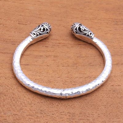 Alternate image for Swirl Pattern Sterling Silver Cuff Bracelet from Bali Glorious Swirls
