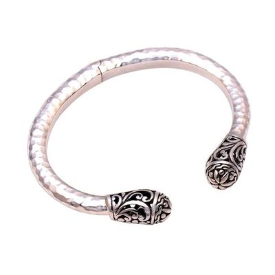 Alternate image for Swirl Pattern Sterling Silver Cuff Bracelet from Bali Glorious Swirls