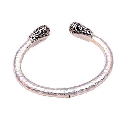 Alternate image for Swirl Pattern Sterling Silver Cuff Bracelet from Bali Glorious Swirls