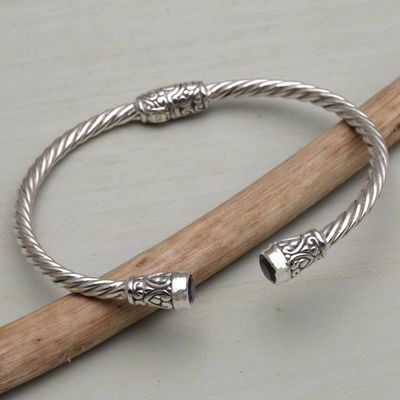 Primary image for Amethyst and Sterling Silver Cuff Bracelet from Bali Spiral Temple