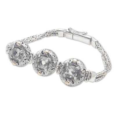 Alternate image for Gold-Accented Sterling Silver  Prasiolite Pendant Bracelet Japan in Green