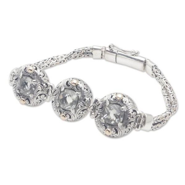 Alternate image for Gold-Accented Sterling Silver  Prasiolite Pendant Bracelet Japan in Green