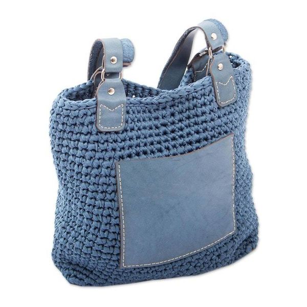 Alternate image for Azure Crocheted Shoulder Bag from Mexico Costa Azul