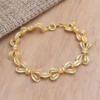 Primary image for Gold-Plated Filigree Bow-Motif Bracelet Wrapped For You