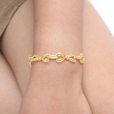 Alternate image for Gold-Plated Filigree Bow-Motif Bracelet Wrapped For You