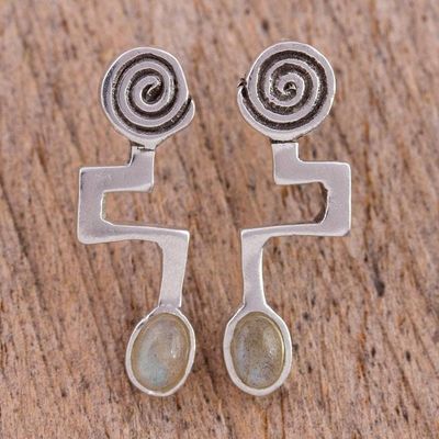 Main image for Abstract Sterling Silver Earrings with Labradorite Light of Energy