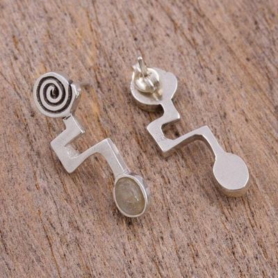Alternate image for Abstract Sterling Silver Earrings with Labradorite Light of Energy