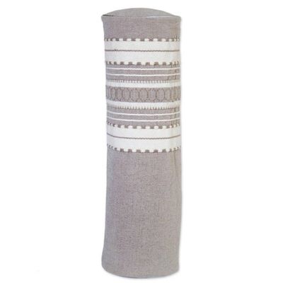 Alternate image for Handwoven Yoga Mat Bag from Mexico in Grey and White Unwind