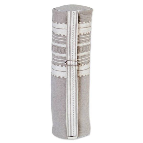 Alternate image for Handwoven Yoga Mat Bag from Mexico in Grey and White Unwind