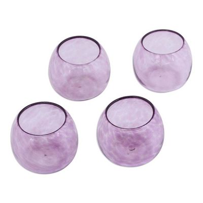 Alternate image for Recycled Glass Wine Glasses in Lilac from Mexico Set of 4 Lilac Relaxation