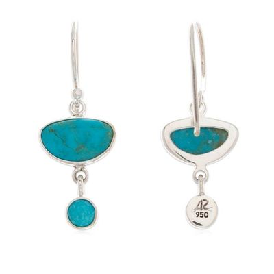 Alternate image for High-Polished Turquoise Half-Moon-Shaped Dangle Earrings Half-Moons of Calm