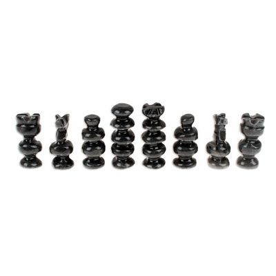 Alternate image for Mini Onyx and Marble Chess Set in Grey and Ivory Grey and Ivory Challenge