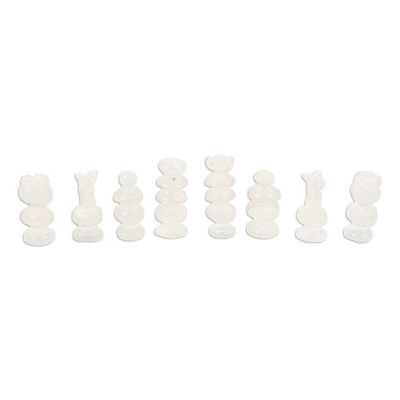 Alternate image for Mini Onyx and Marble Chess Set in Grey and Ivory Grey and Ivory Challenge