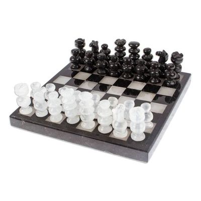 Alternate image for Onyx and Marble Chess Set in Black and Ivory 5 in. Black and Ivory Challenge
