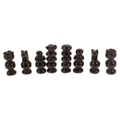 Alternate image for Onyx and Marble Chess Set in Black and Ivory 5 in. Black and Ivory Challenge