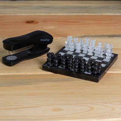 Alternate image for Onyx and Marble Chess Set in Black and Ivory 5 in. Black and Ivory Challenge
