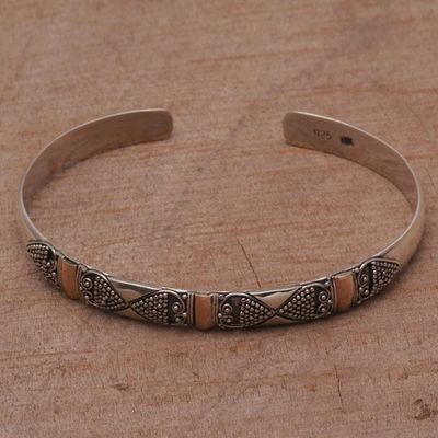 Alternate image for Gold Accent Sterling Silver Dot Heart Motif Cuff Bracelet Sands Through the Hourglass