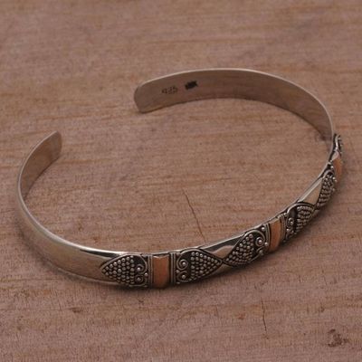 Alternate image for Gold Accent Sterling Silver Dot Heart Motif Cuff Bracelet Sands Through the Hourglass