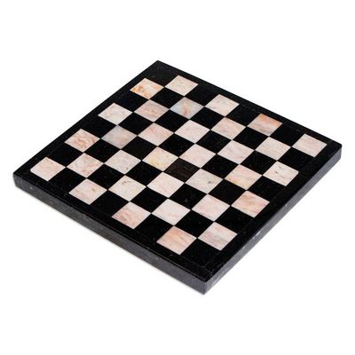 Alternate image for Marble Chess Set in Black and Pink from Mexico Black and Pink Challenge