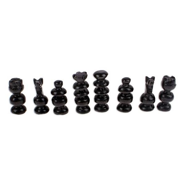 Alternate image for Marble Chess Set in Black and Pink from Mexico Black and Pink Challenge