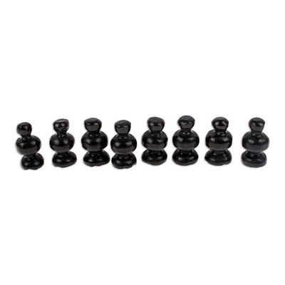 Alternate image for Marble Chess Set in Black and Pink from Mexico Black and Pink Challenge