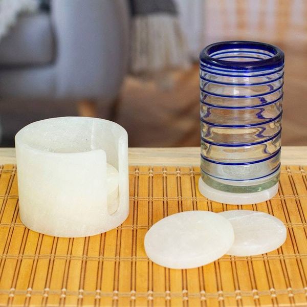 Alternate image for Handmade Onyx Coasters from Mexico Set of 6 Elegant Earth