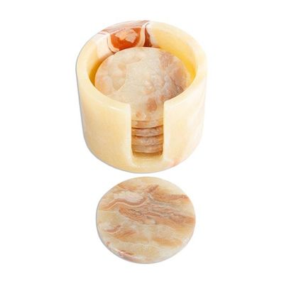 Alternate image for Handmade Onyx Coasters from Mexico Set of 6 Elegant Earth