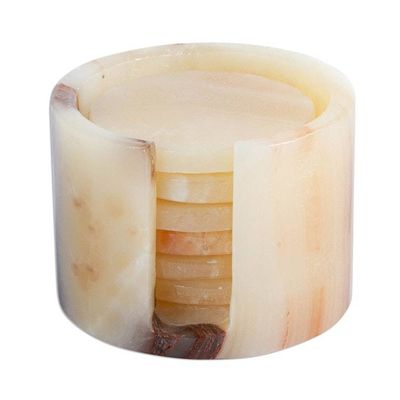 Alternate image for Handmade Onyx Coasters from Mexico Set of 6 Elegant Earth