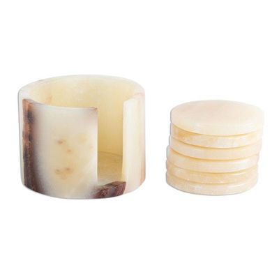 Alternate image for Handmade Onyx Coasters from Mexico Set of 6 Elegant Earth