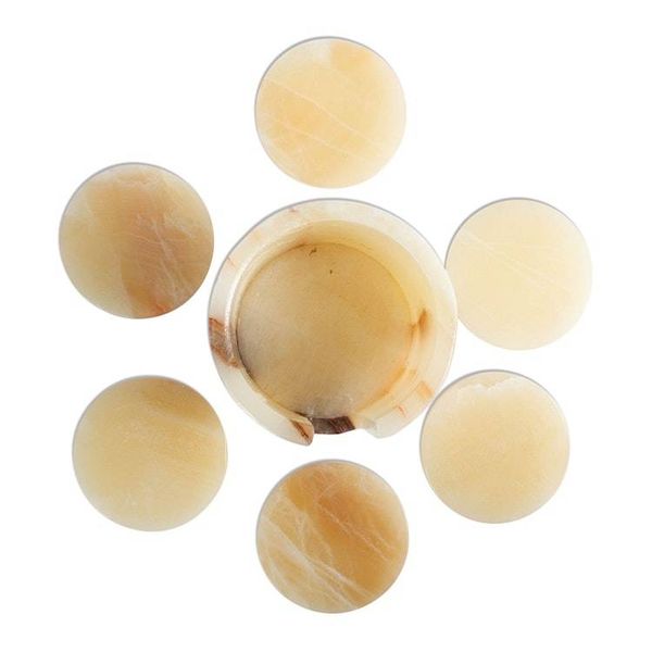 Alternate image for Handmade Onyx Coasters from Mexico Set of 6 Elegant Earth