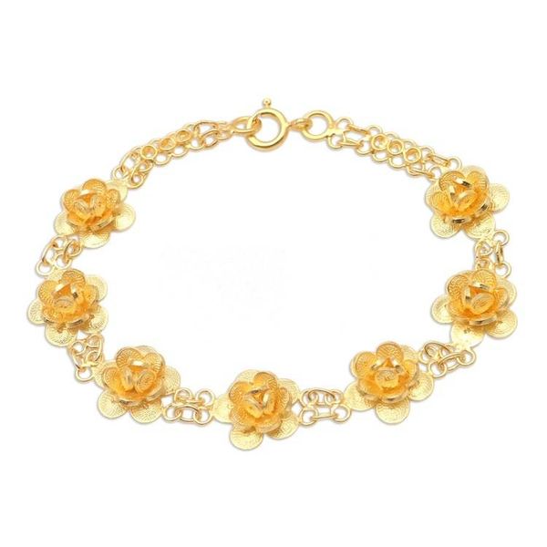 Alternate image for Handmade Gold-Plated Sterling Silver Filigree Bracelet Golden Afternoon